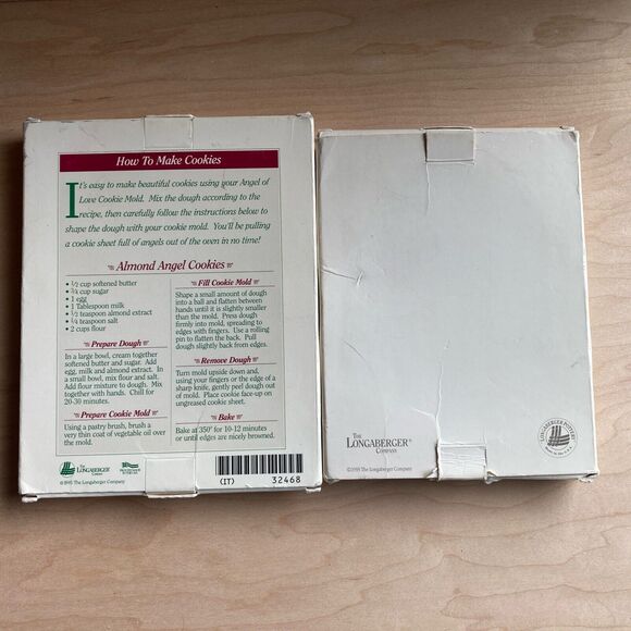 Longaberger Pottery Angel Cookie Mold 1993 1995 Series Peace with boxes - Picture 5 of 15